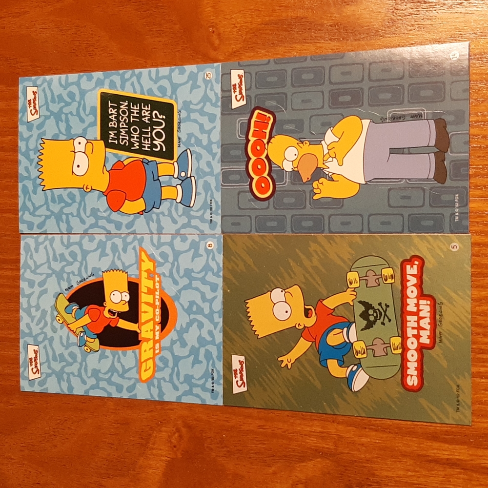 The Simpsons trading cards 2002 lot of 4